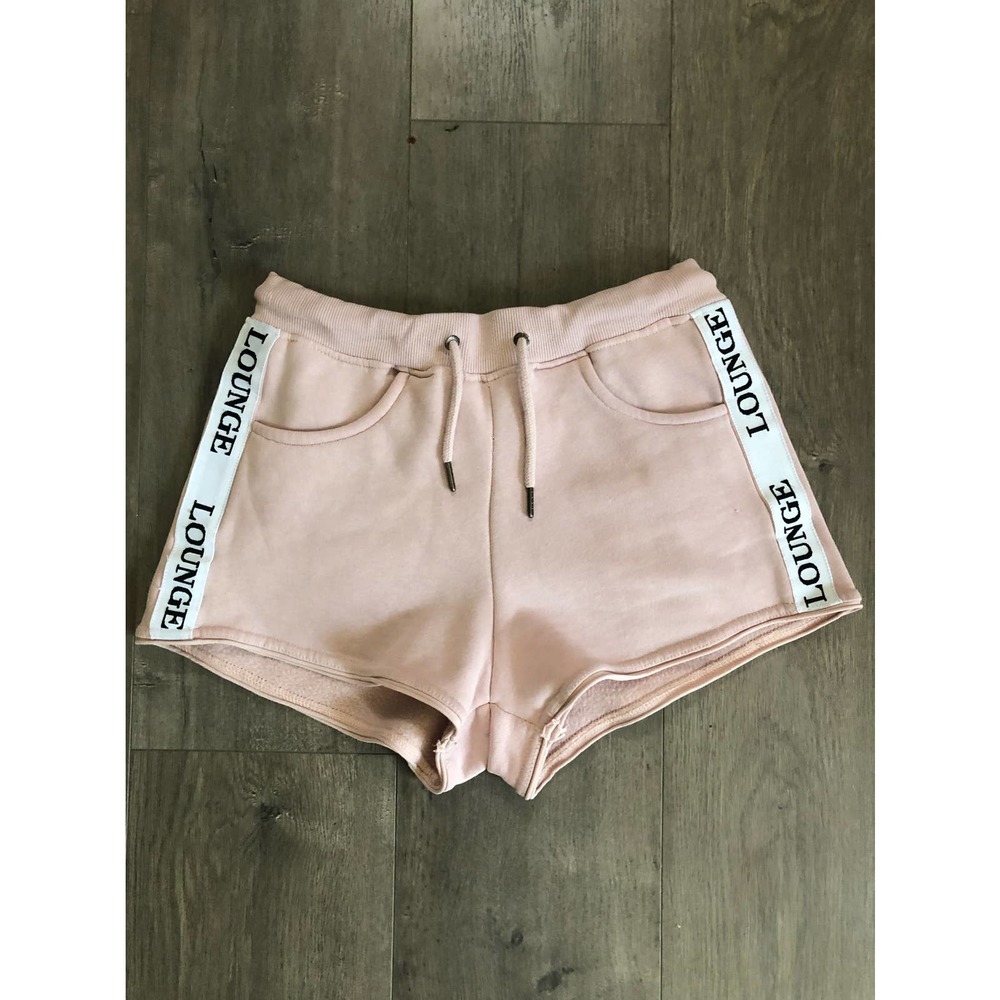 Lounge Underwear Apparel Pink Shorts with White Black Logo Stripe